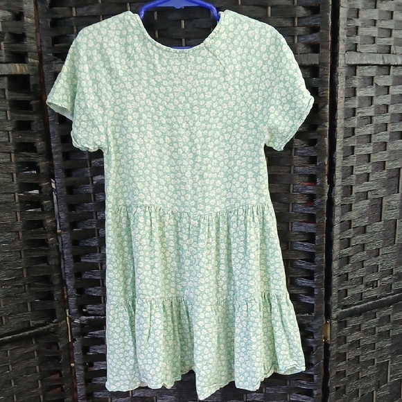Zara Mint Green Floral Kids Dress SZ 7 - Picture 6 of 6